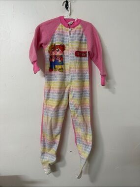 Playskool Pink Stripe Plush Footed One-Piece for Kids1982